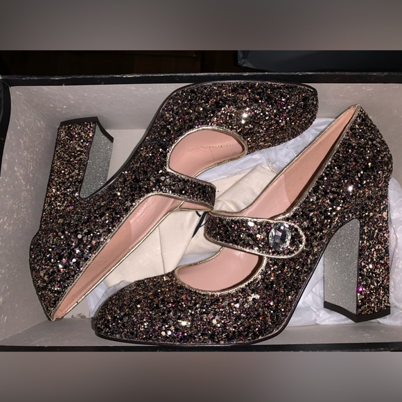 NEW J. Crew Glitter Mary Jane Pump w/ Jewel Rainbow Party AE911 sz 9.5 (fits 9) - Picture 2 of 3